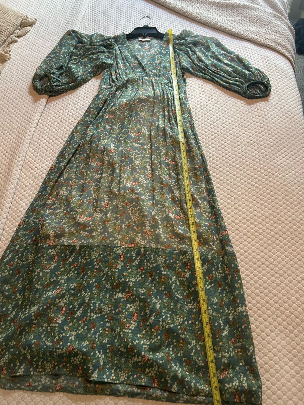 Ladies byTimo brand maxi green floral dress XS